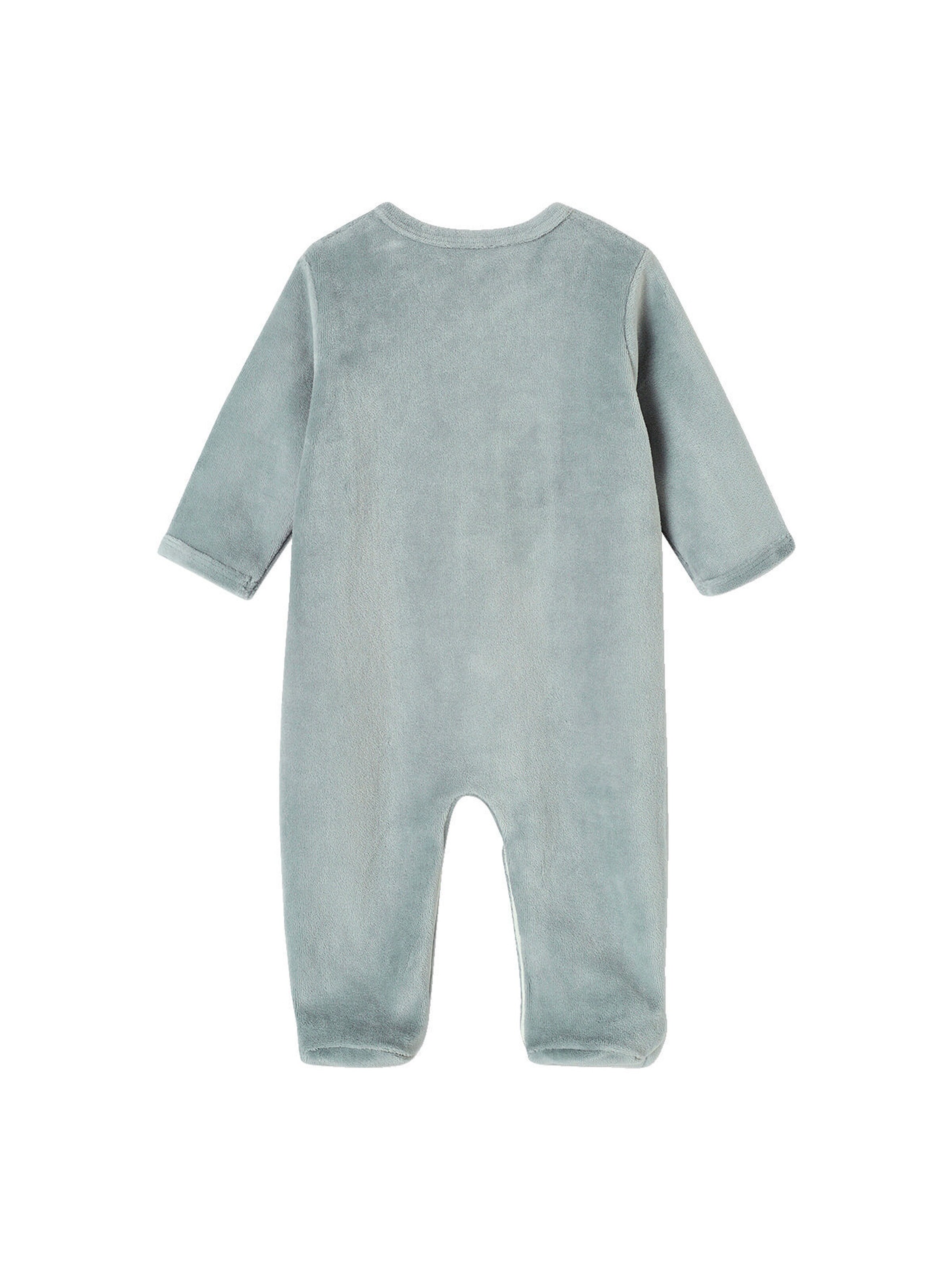Vertbaudet 3er-Pack Baby Samt-Strampler BASIC aqua
