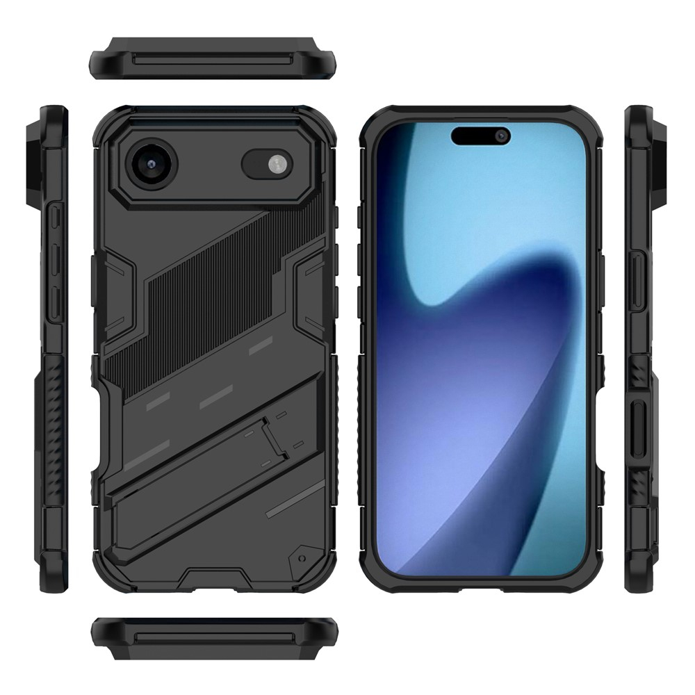 iPhone Air Hybrid Hardcase Hülle   Kickstand Aufsteller - Schwarz