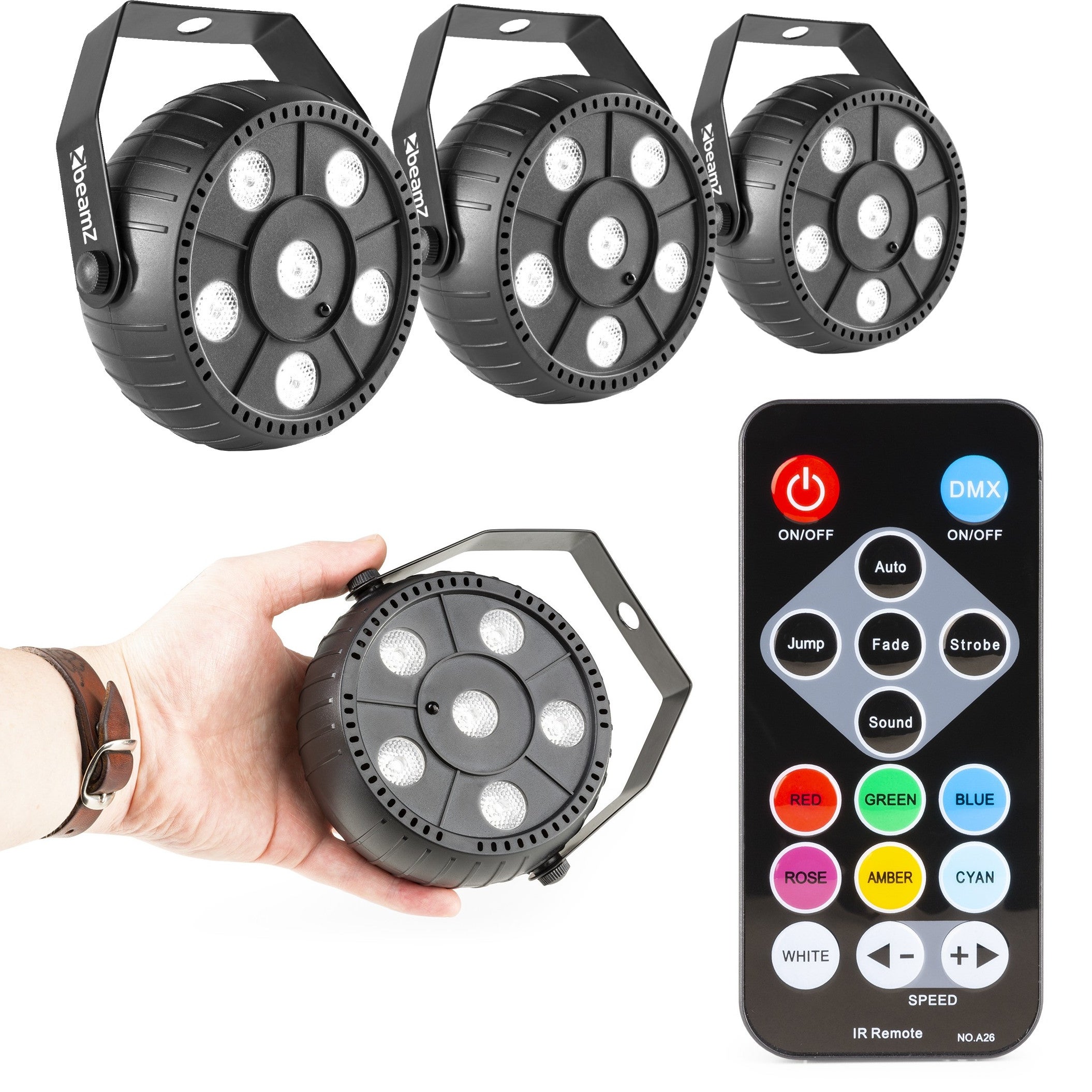 BeamZ PLP12 Battery PartyStrobe lichteffect set (4 stuks)