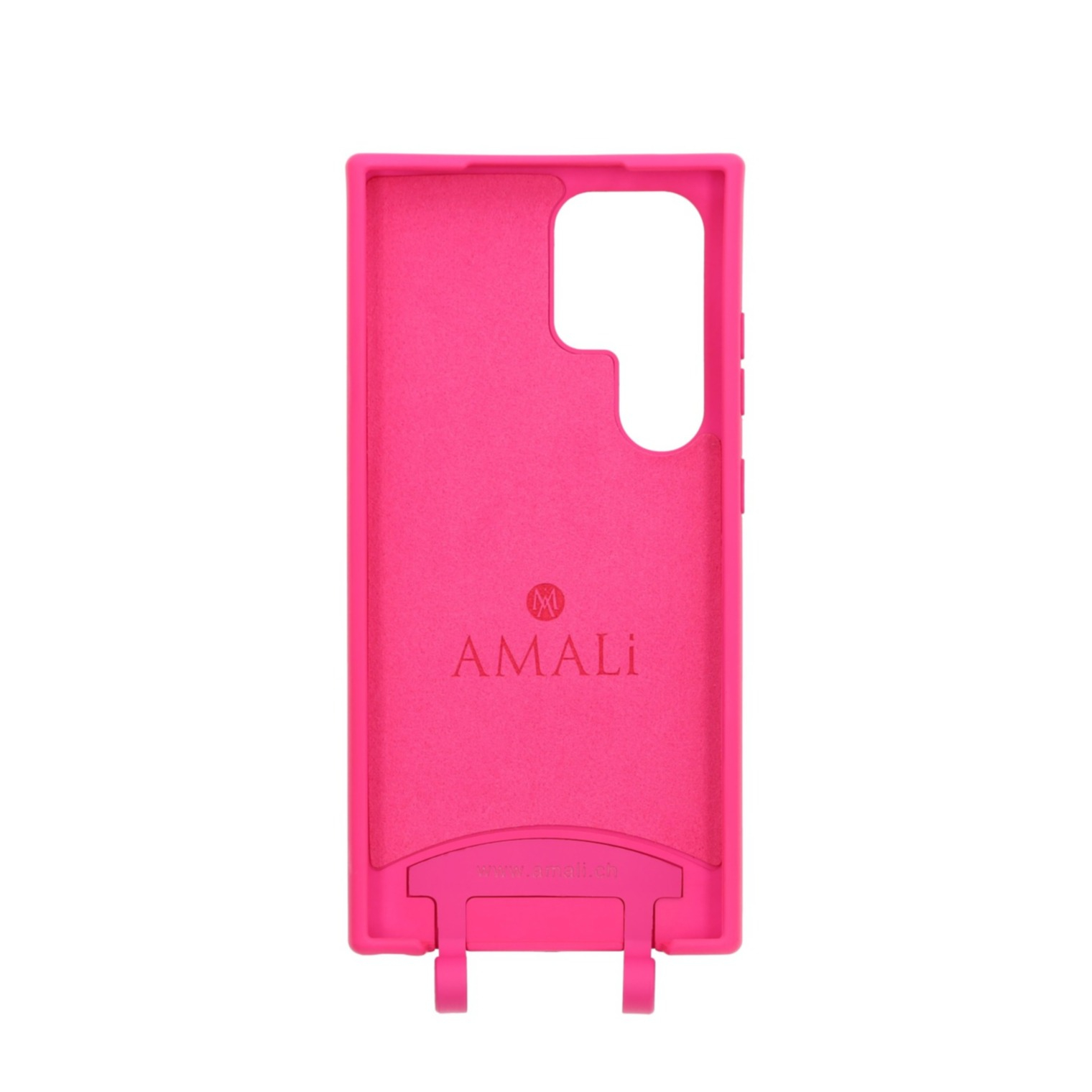 Samsung Galaxy S24 Ultra Handy Hülle Elegantes Case mit abnehmbarem Necklace Adapter - Hot Pink / Gold
