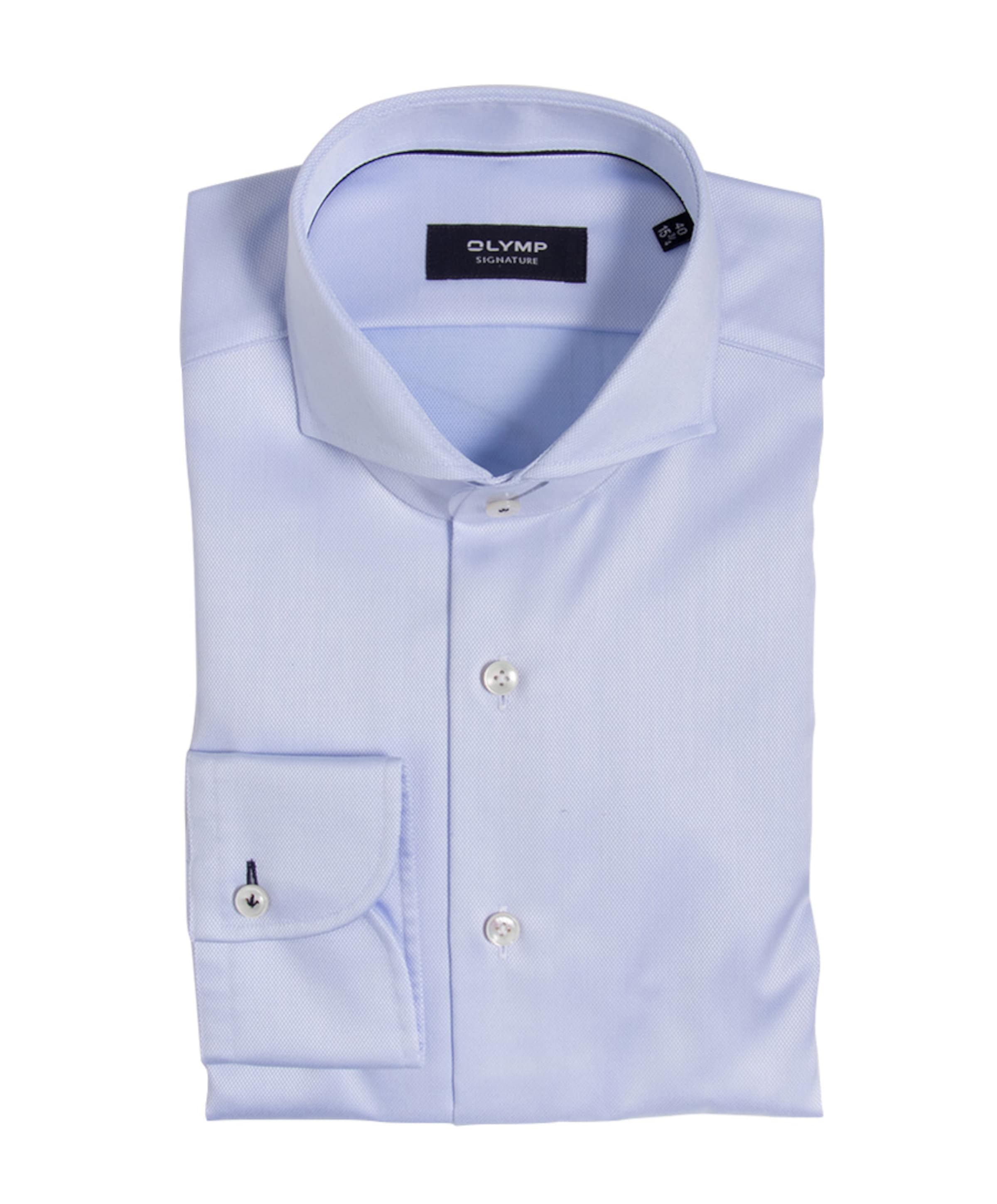 Olymp-Signature Heren overhemd lange mouw blauw