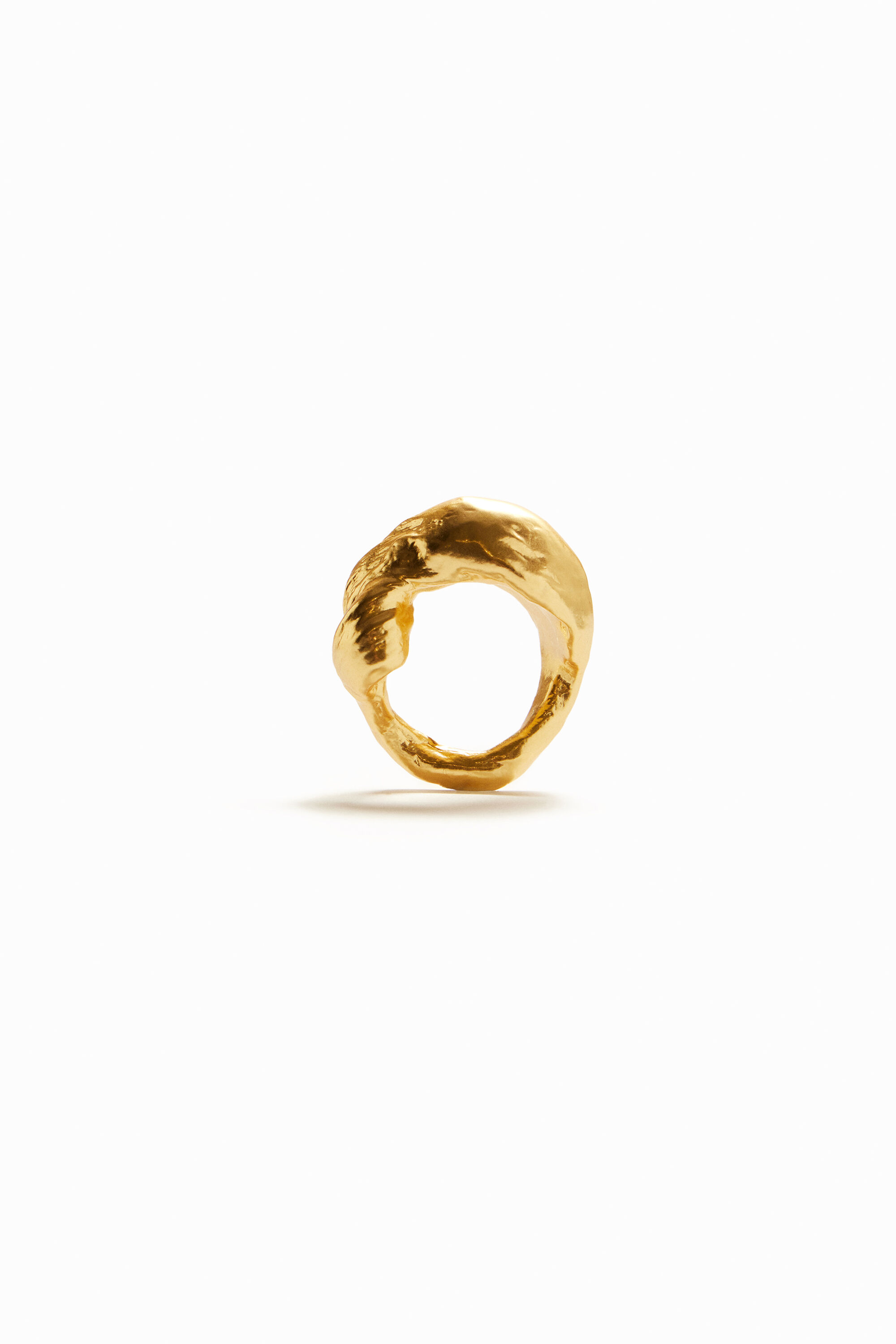 Bague formes organiques plaquée or Zalio