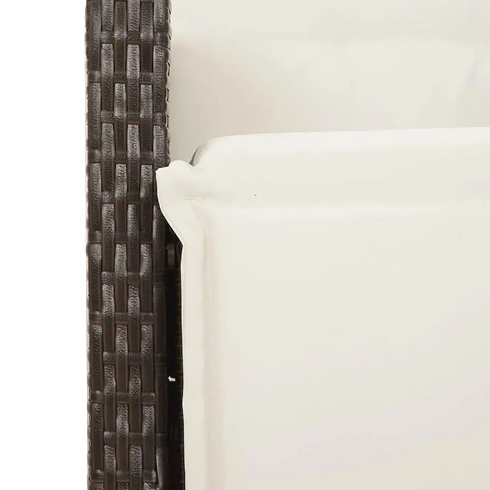 vidaXL - Verstelbare tuinstoelen - Voetensteun - Bruin - Poly rattan - 2 stuks