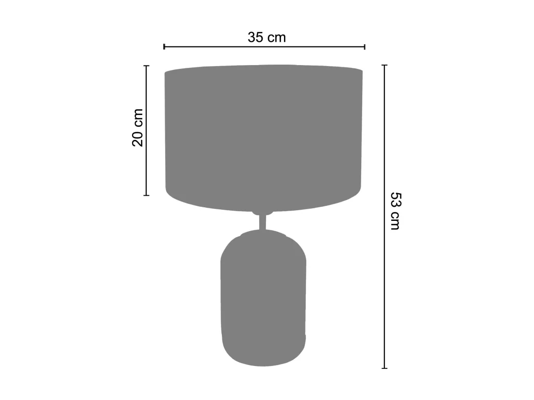 Lampe de chevet cylindre bois,verre,ambre,paille 53 cm.