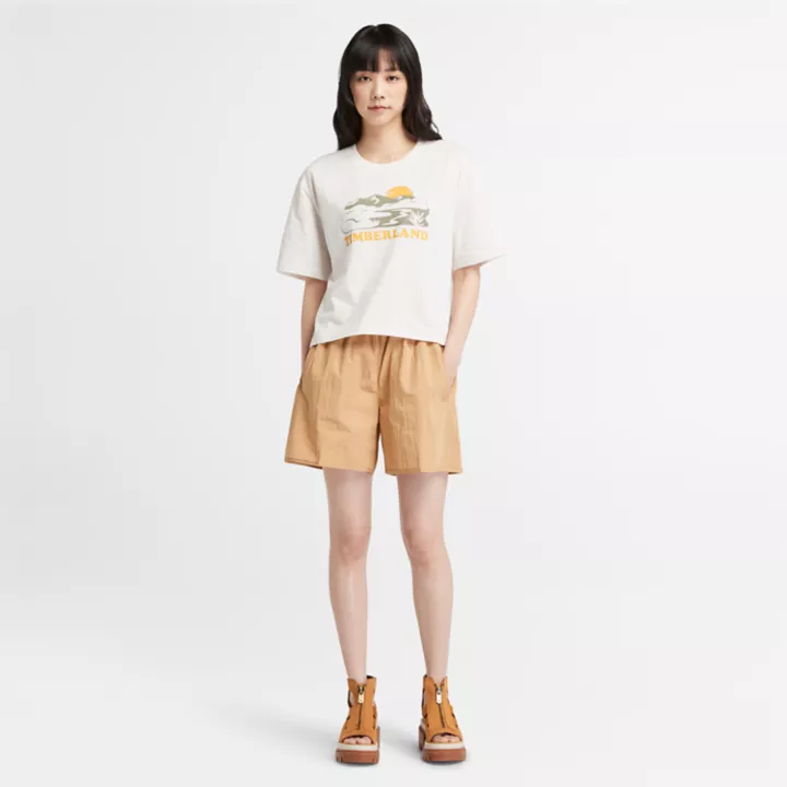 Short d'été utilitaire pour femme en jaune