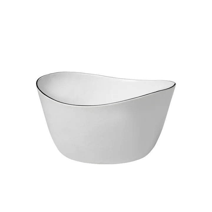 Broste Copenhagen - Salt Servierschale, Ø 24 x 13 cm, weiss / schwarz