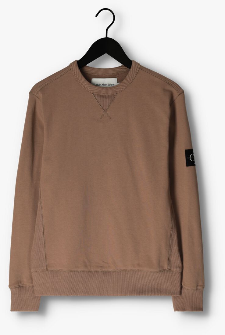 CALVIN KLEIN bruine calvin klein trui monologo sleeve badge cn