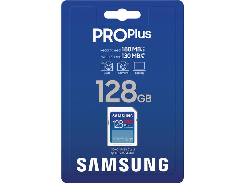 Samsung SDXC-Karte Pro Plus (2023) 128 GB Speicherkarte mit 128 GB Speicherkapazität