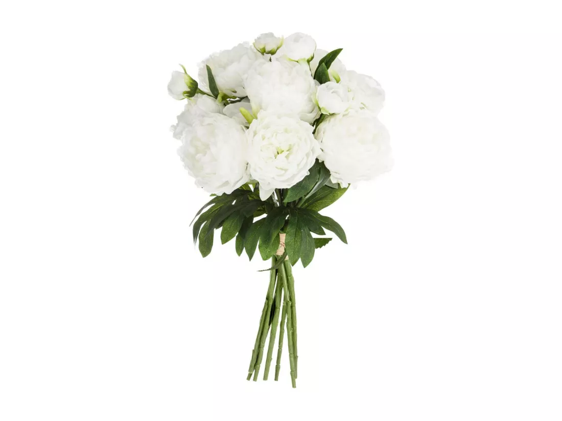 Bouquet de Fleurs artificielles 13 Pivoines Blanches D. 29 x H. 50 cm