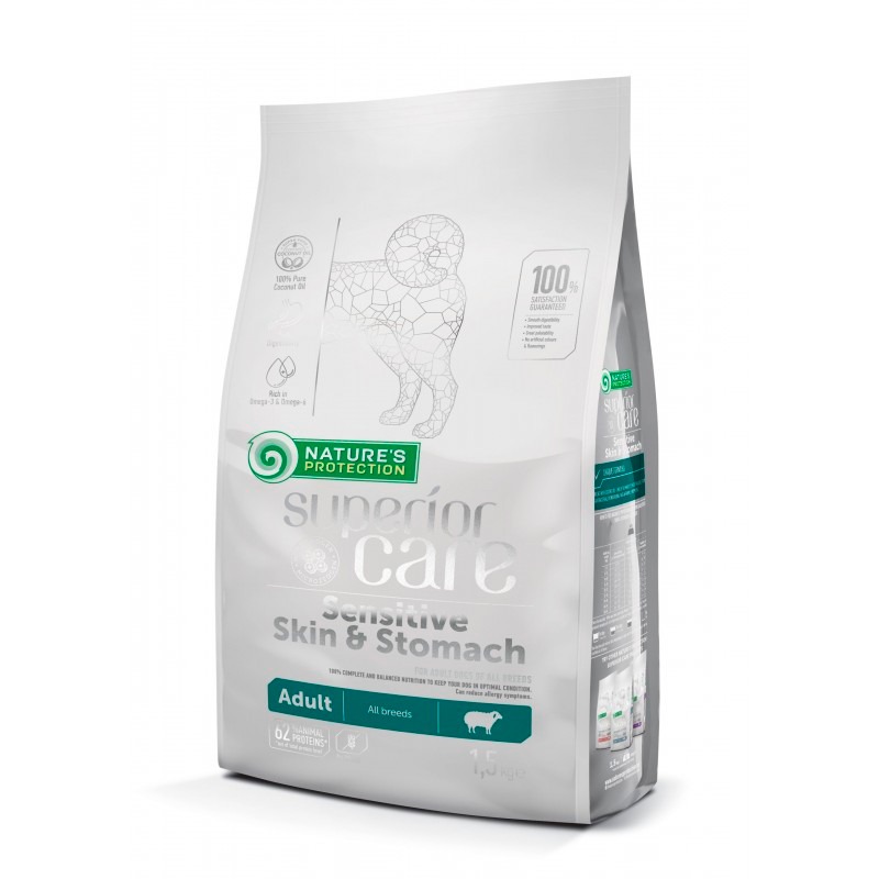 Nature's Protection Cão Adulto Branco com Pele e Estômago Sensíveis 1,5 Kg