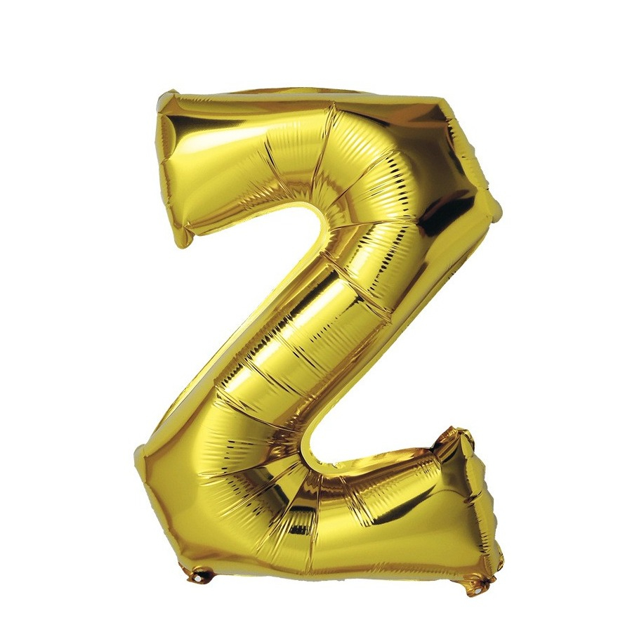 (80cm) Buchstaben Ballon Geburtstags Party Luftballon Folienballon - Buchstabe Z / Gold