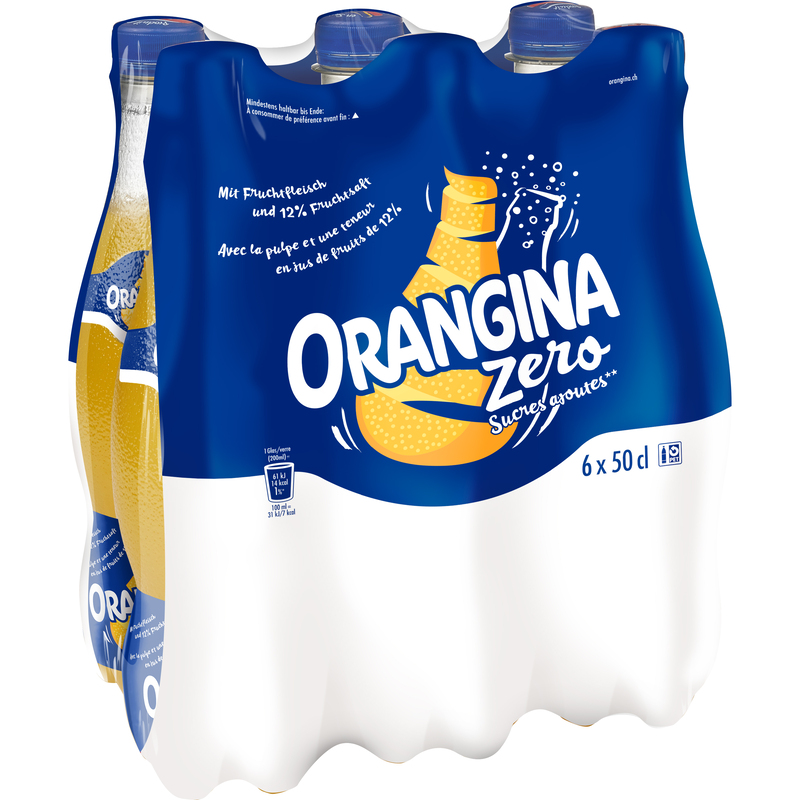 Orangina Original Zero, 50 cl, 6 Stück