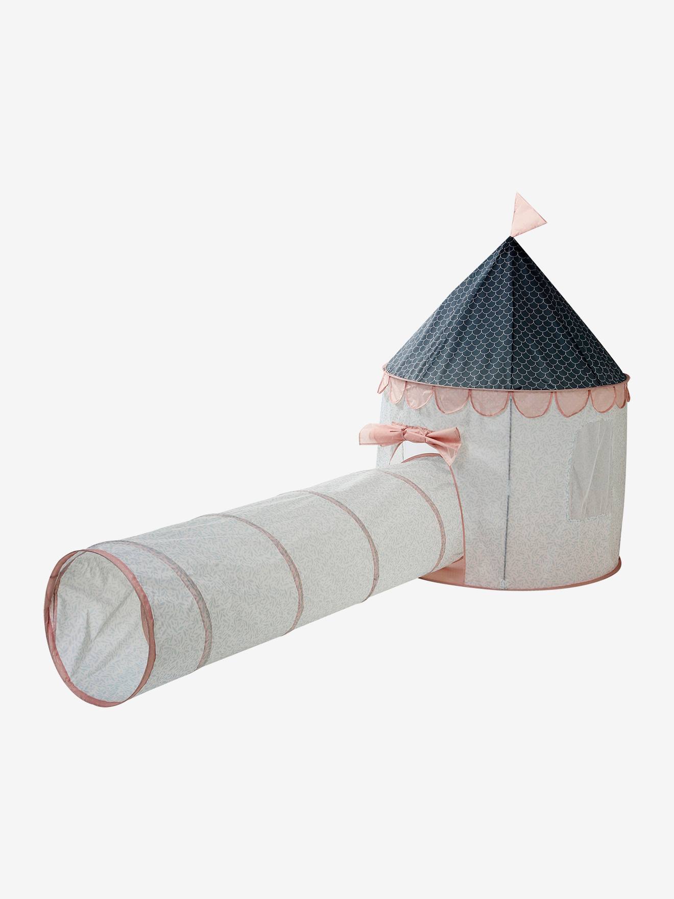 Loja de castelo de brinquedo de tecido azul