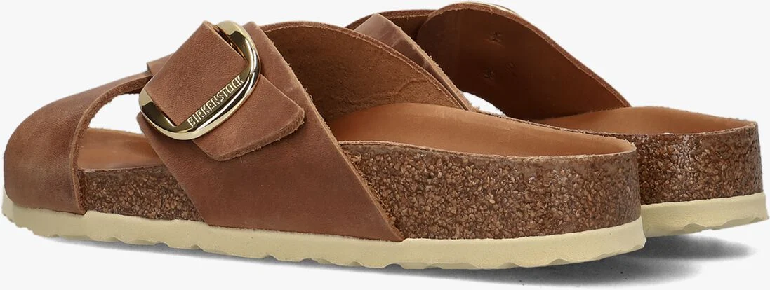 BIRKENSTOCK cognac birkenstock slippers siena big buckle