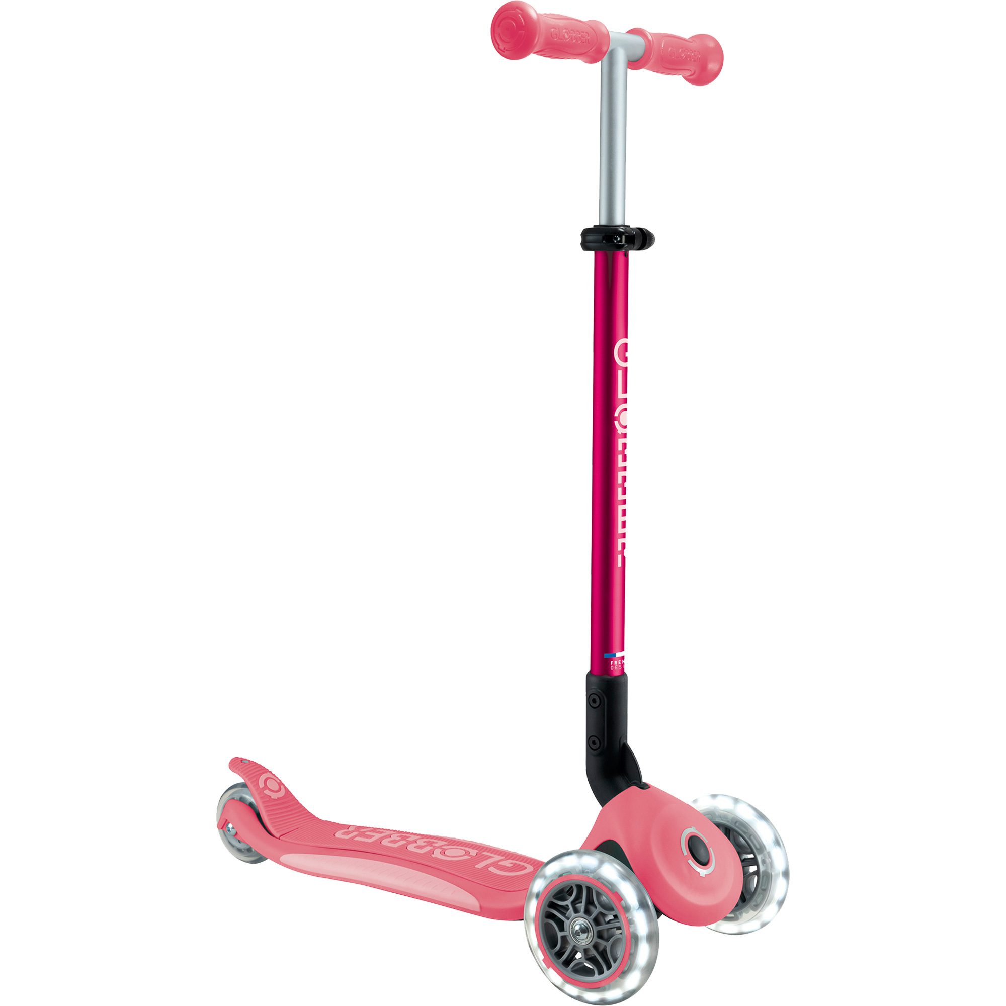 Globber Primo Foldable Lights Plus V2 Scooter Kinder corail rose