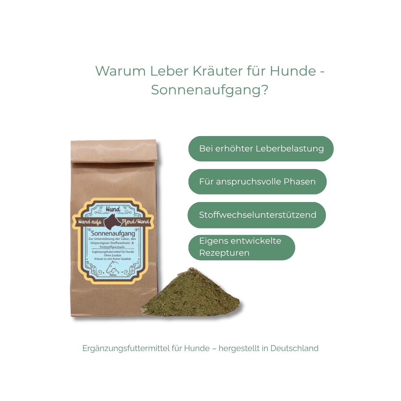 Hand aufs Pferd/Hund Leber Kräuter für Hunde – Sonnenaufgang 500g
