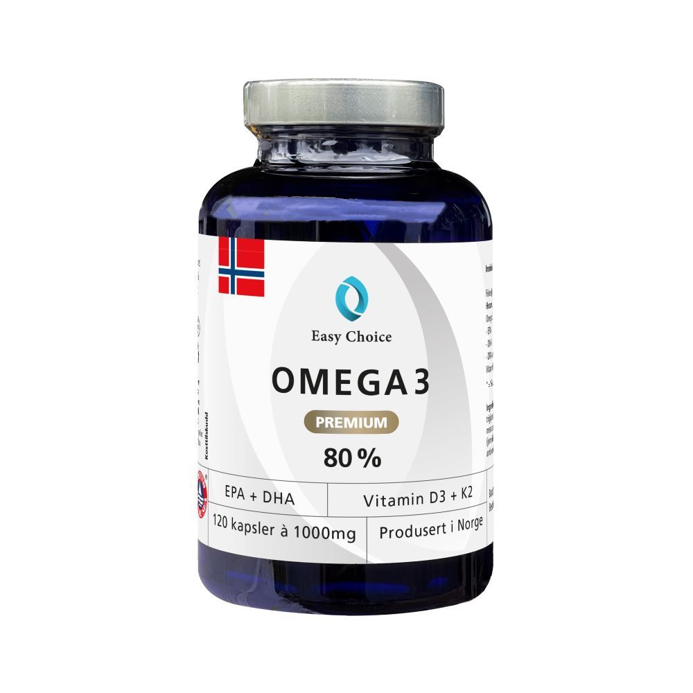 Omega-3 Premium 80% Kapsler Vitamin D3   K2