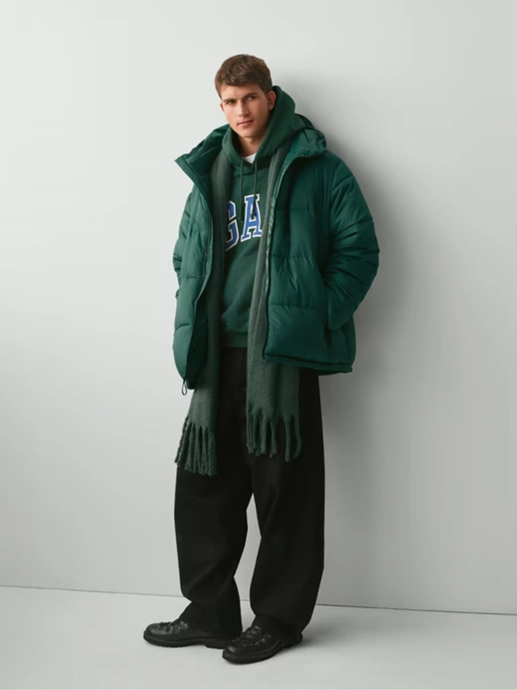 Groen - Gap Brushed Fringe Scarf with Wool