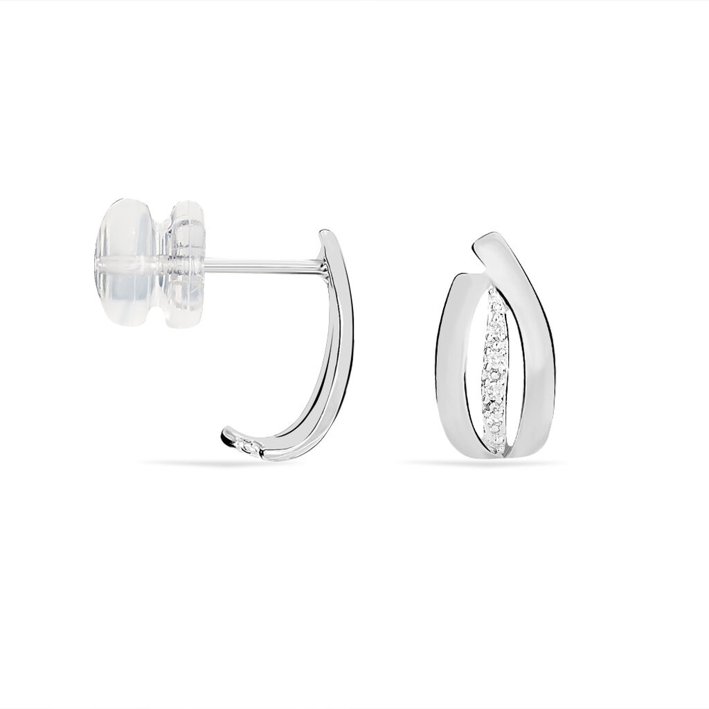 Boucles D'oreilles Puces Aelis Or Blanc Diamant