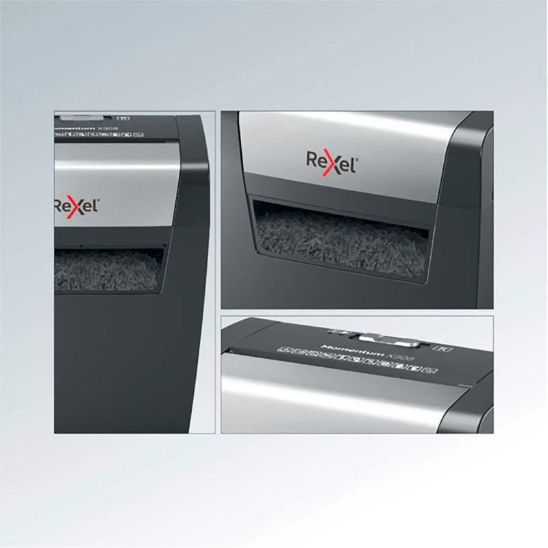 Destructeur Rexel Momentum X308 - coupe croisée