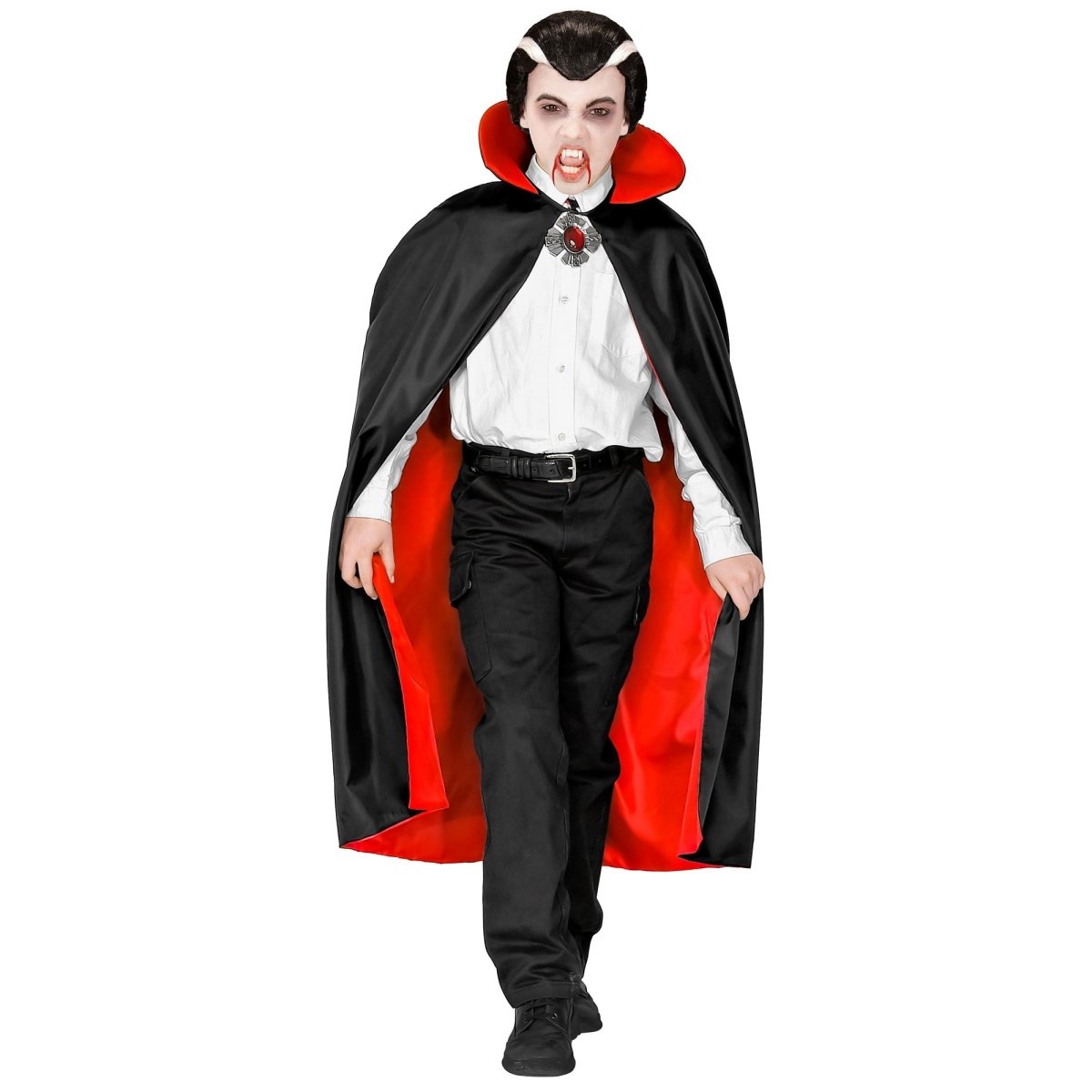 Halloween Cape Zwart Rood Kind