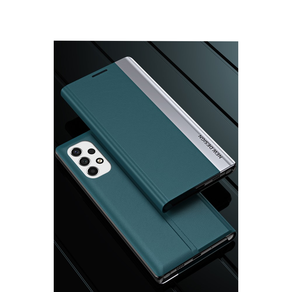 Samsung Galaxy A33 5G Leder Tasche Flip Cover   Magnetverschluss - Dunkelblau