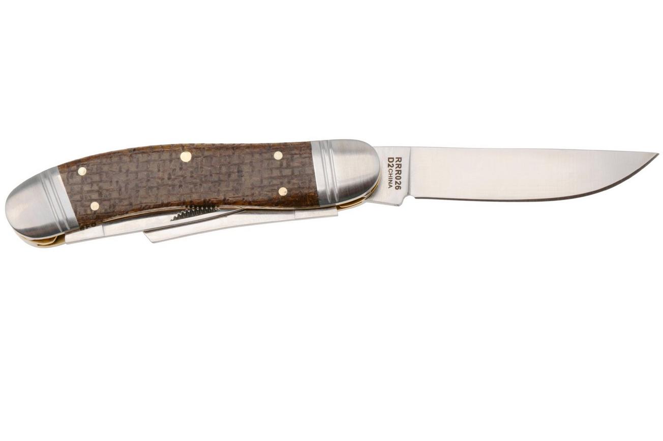 Rough Ryder Reserve Roundup RRR026, D2, Brown Micarta, slipjoint zakmes
