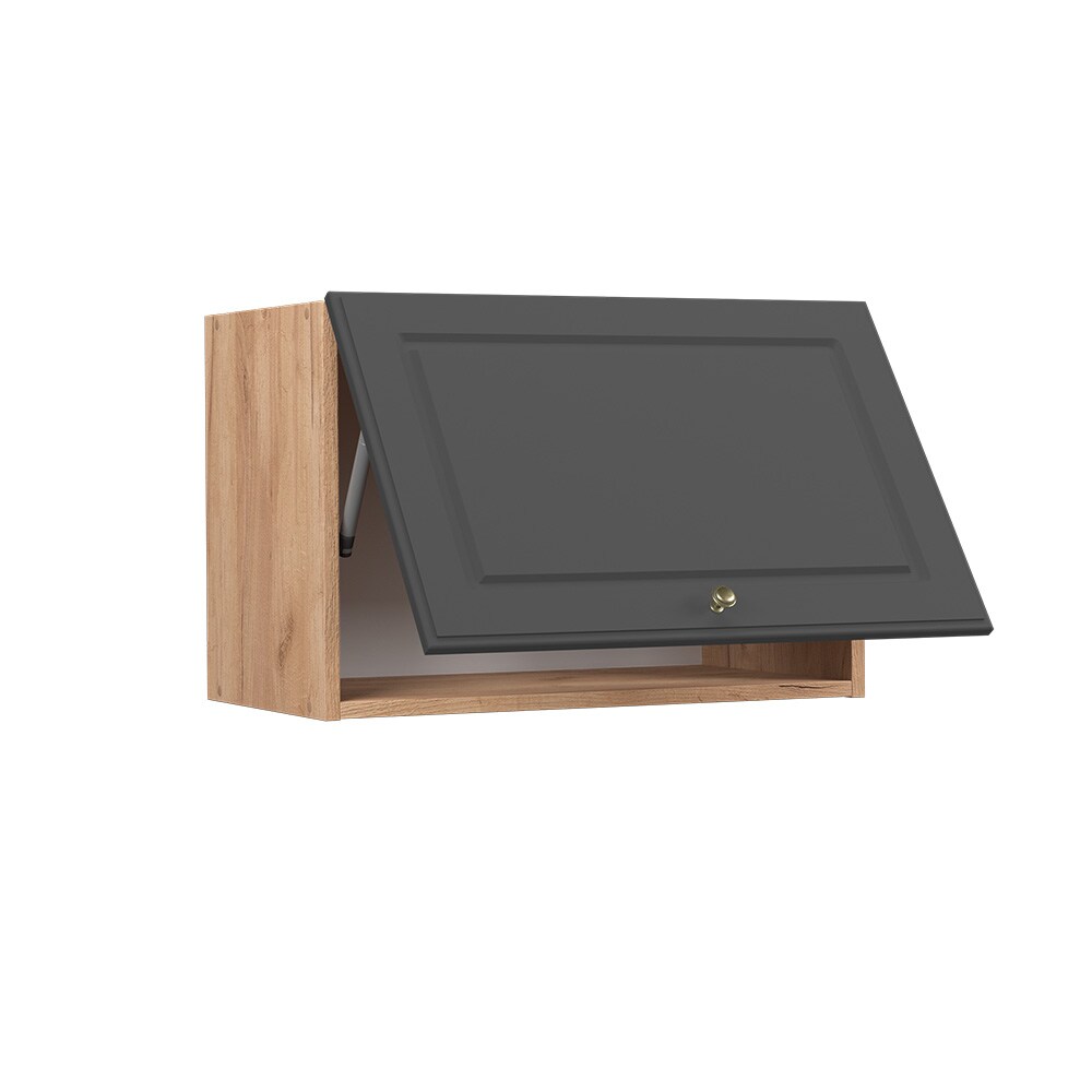 Vicco Hängeschrank Küchenschrank Küchenmöbel Fame-Line Eiche Anthrazit-Gold Landhaus 60 cm Küche Einbauküche Hängeschrank Klapptür Dunstabzugshaube Küchenzeile