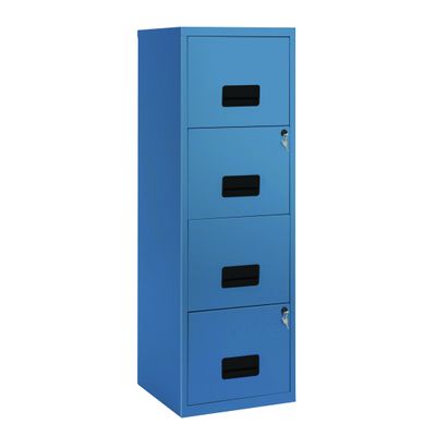 Classeur 4 tiroirs pour dossiers suspendus - 125,6 x 40 x 40 cm - bleu