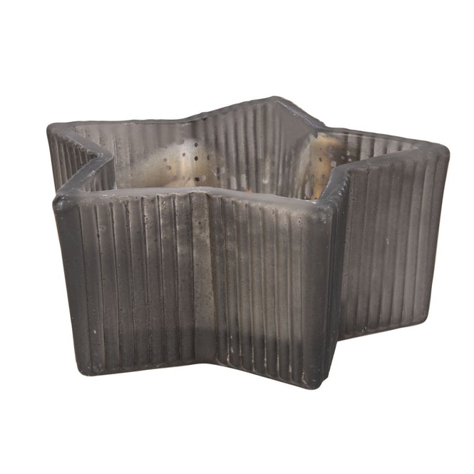 Teelichtglas Stern - schwarz - ca. 9 x 4 cm
