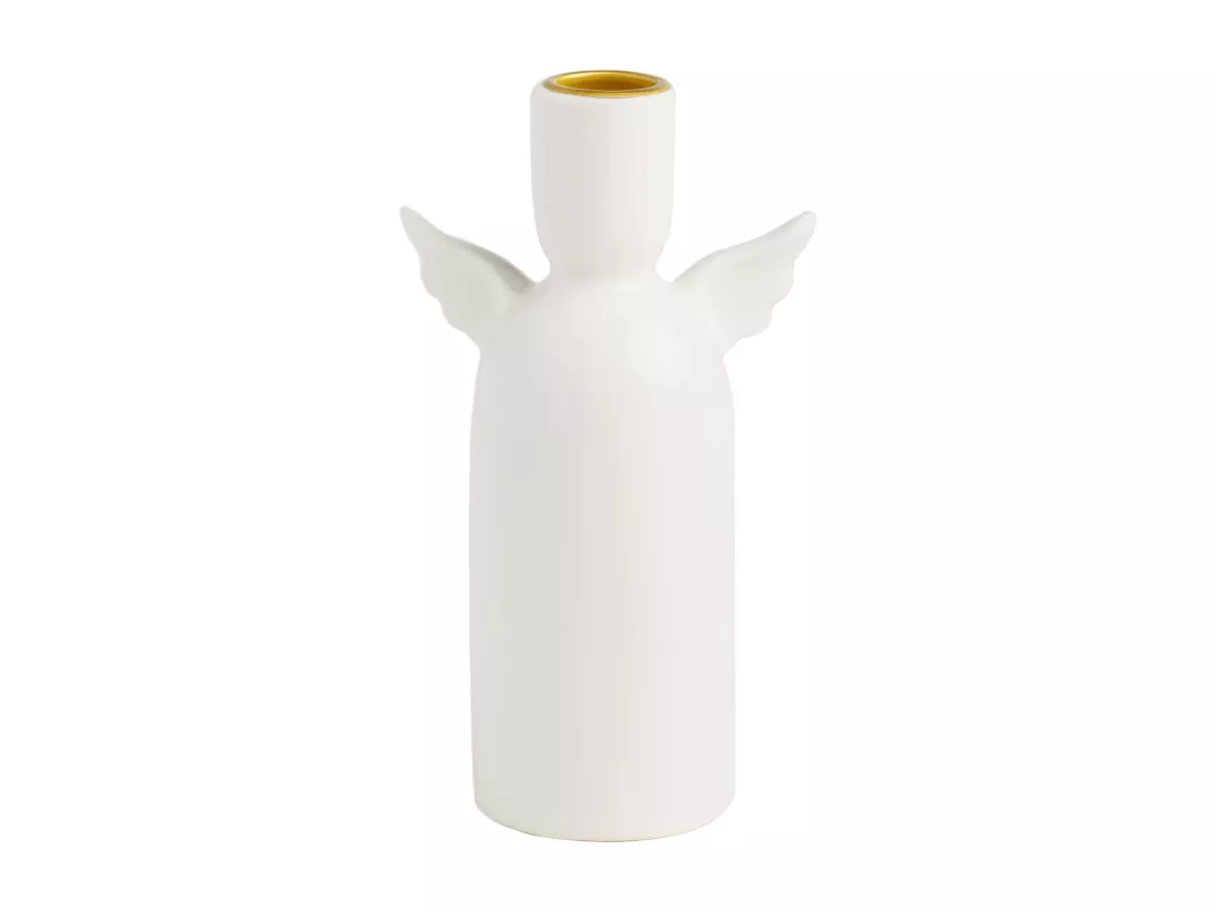 Bougeoir Astara Blanc Moyen 17 x 6 x 9.5