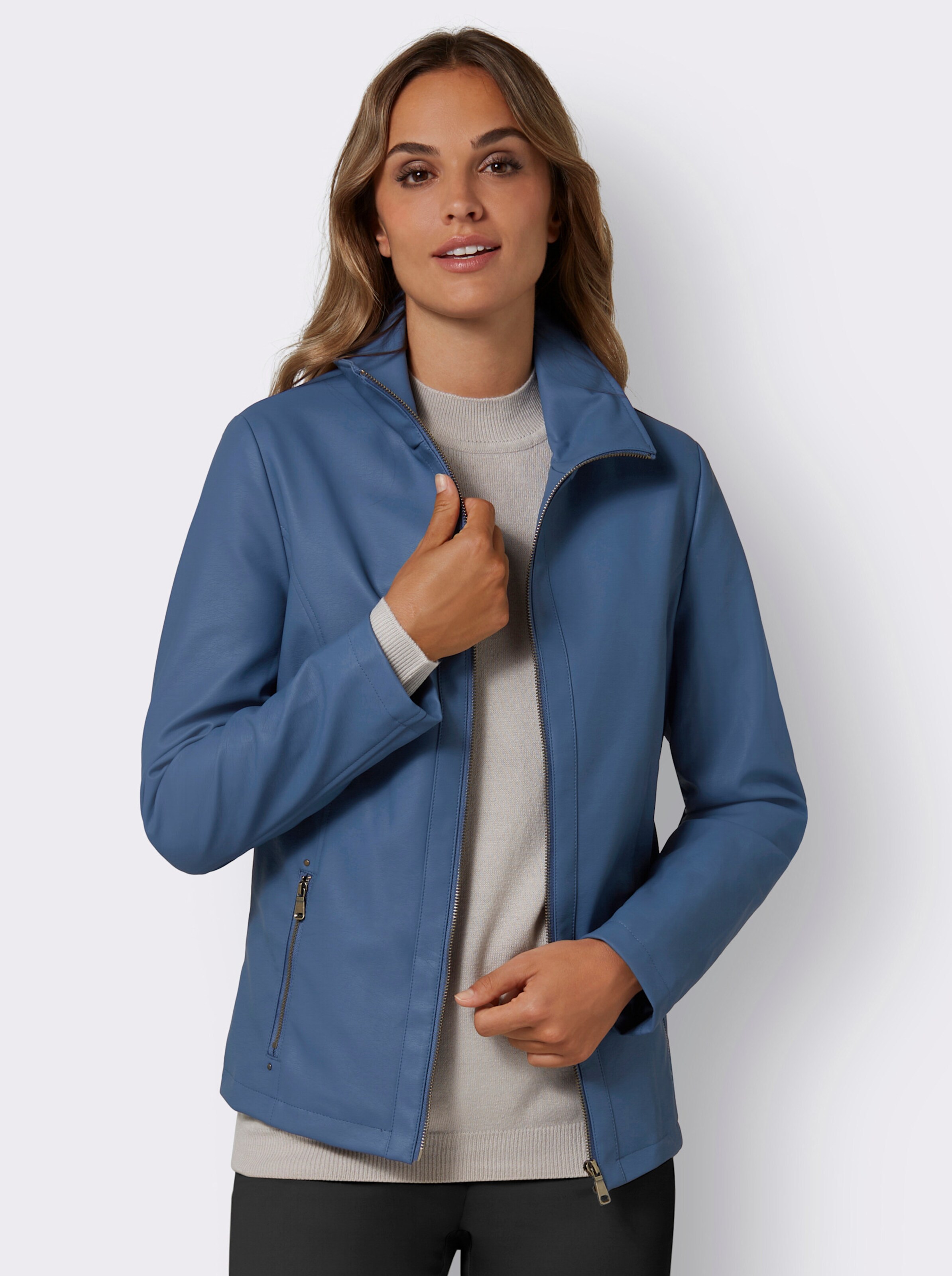 Lederimitat-Jacke
