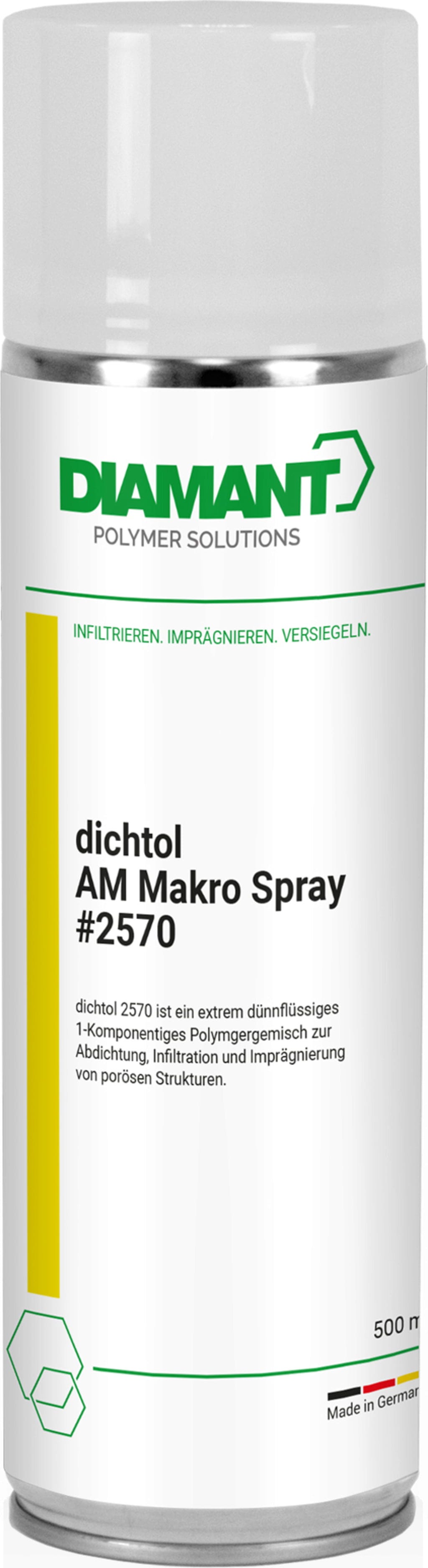DIAMANT Polymer  dichtol AM Makro Spray, 500 ml    Polymerformulierung für die Imprägnierung undichter Bauteile & großer Poren