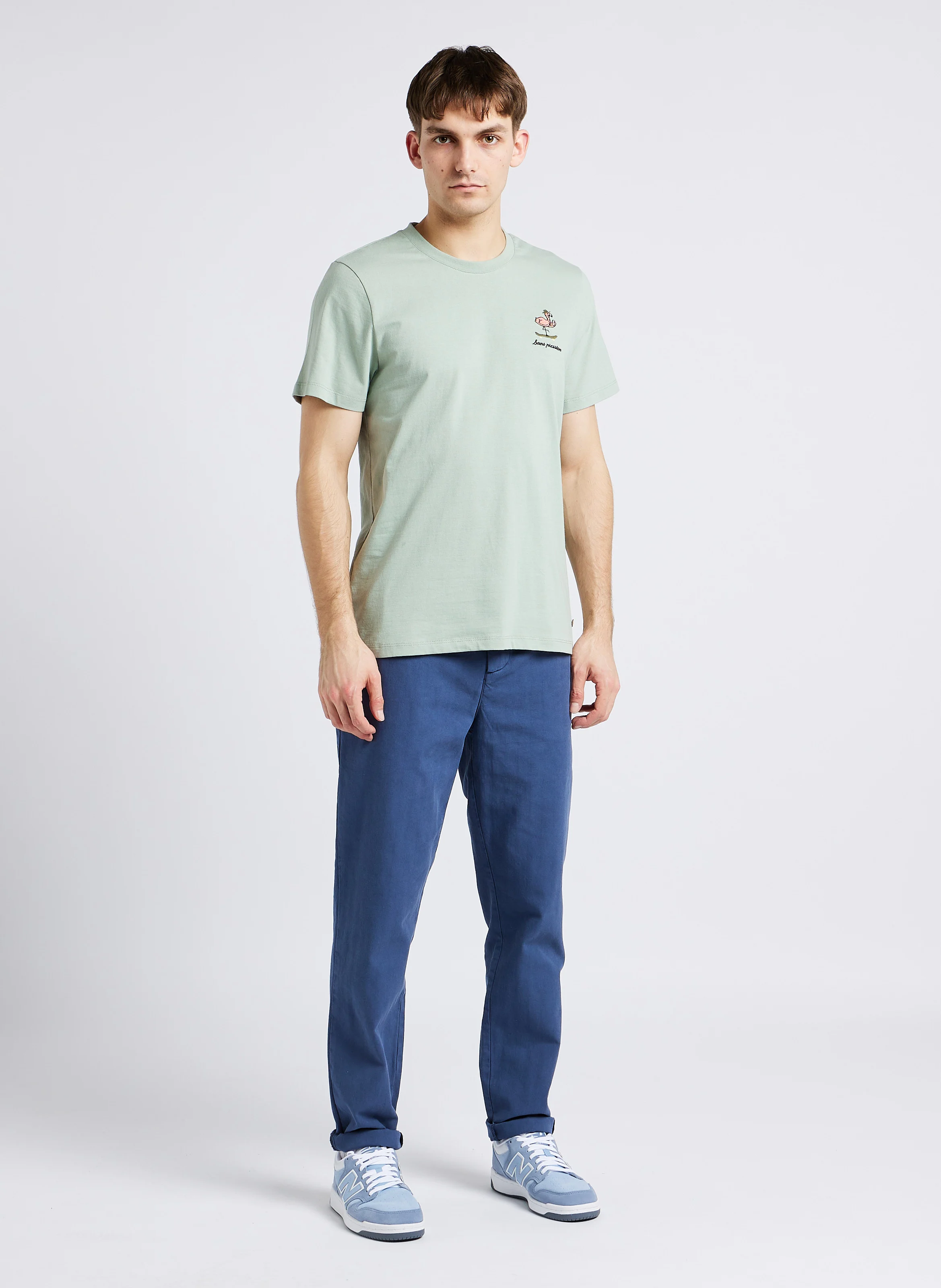 ARCY - Tee-shirt col rond brodé | Vert