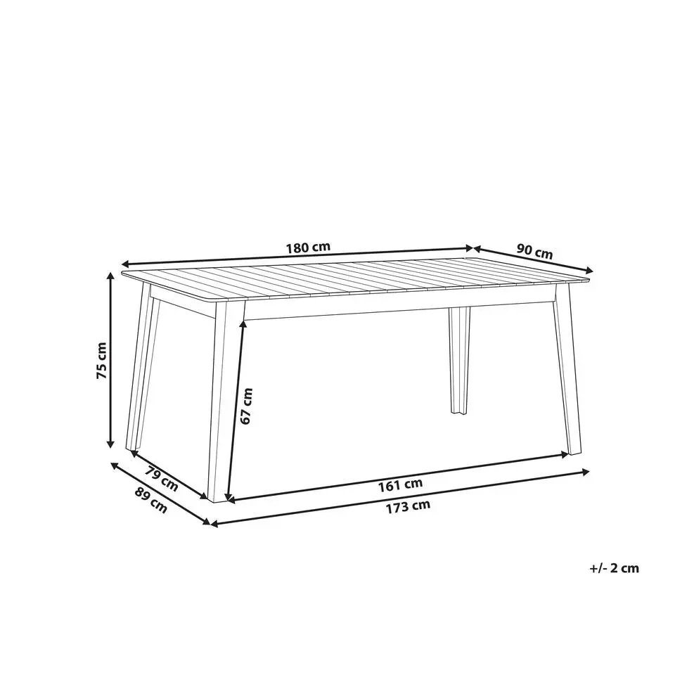 FORNELLI - Tuintafel - Lichte houtkleur - 90 x 180 cm - Acaciahout