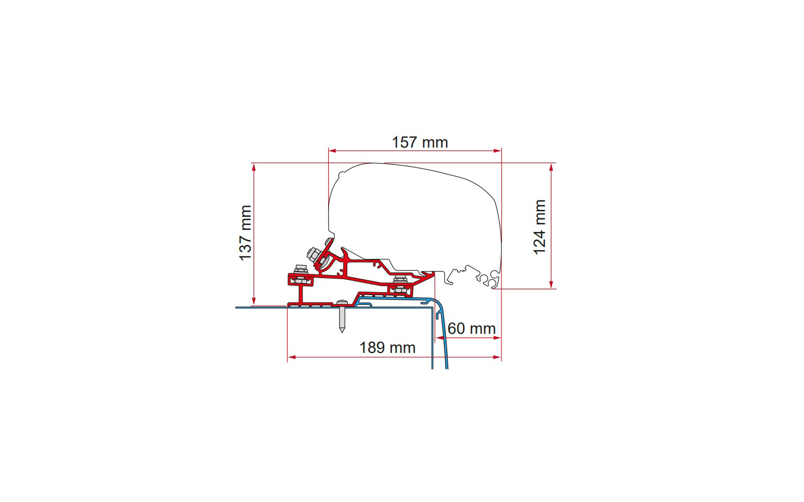 Fiamma Rapido C55i C86i Adapter Markise für F65 / F80