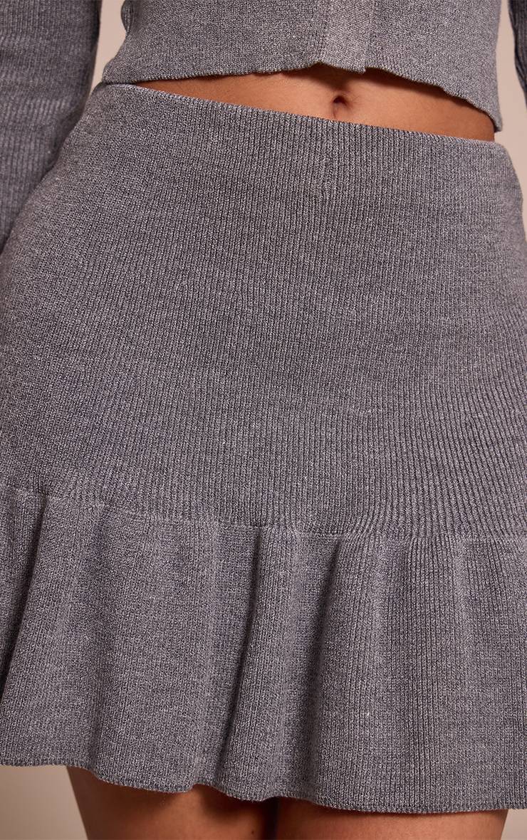 Charbon Jupe Mini Plissée En Maille Petite