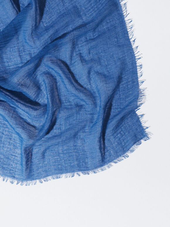 Pashmina enrugada - Azul