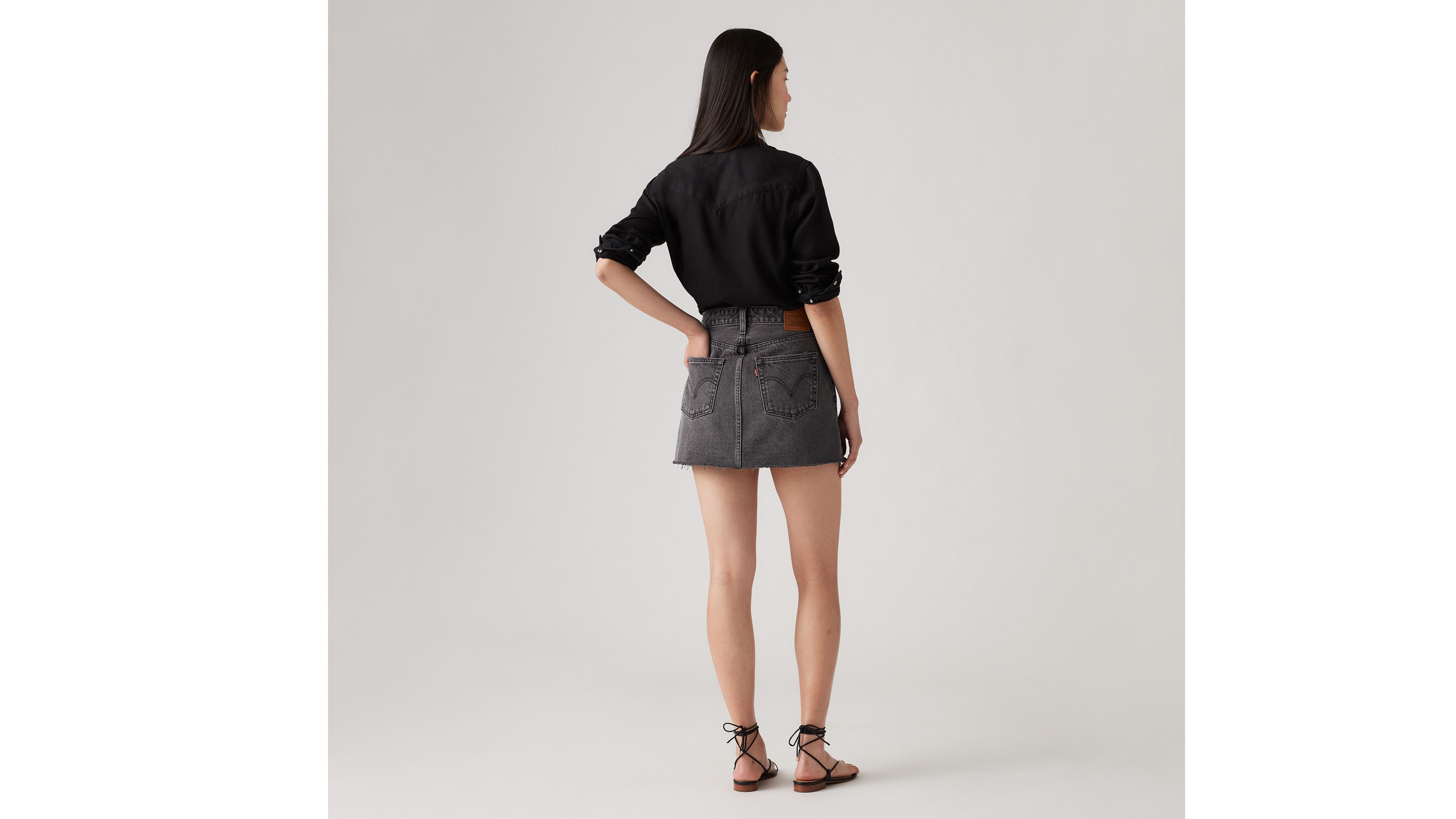 Jupe Icon effilochée - Fifth Dimension Skirt - Noir