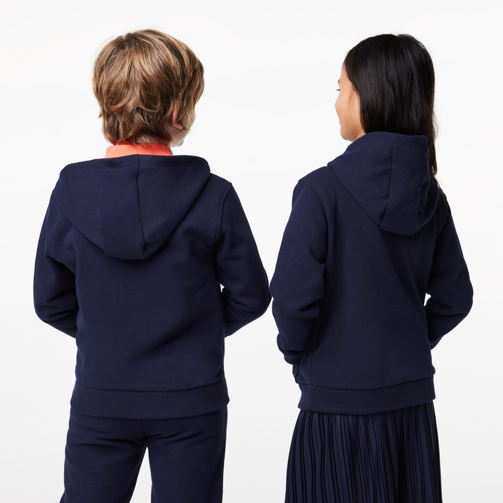 Sweatshirt zippé à capuche enfant Lacoste avec poche kangourou Pullovers & Sweatshirts - Bleu - Lacoste - Enfant