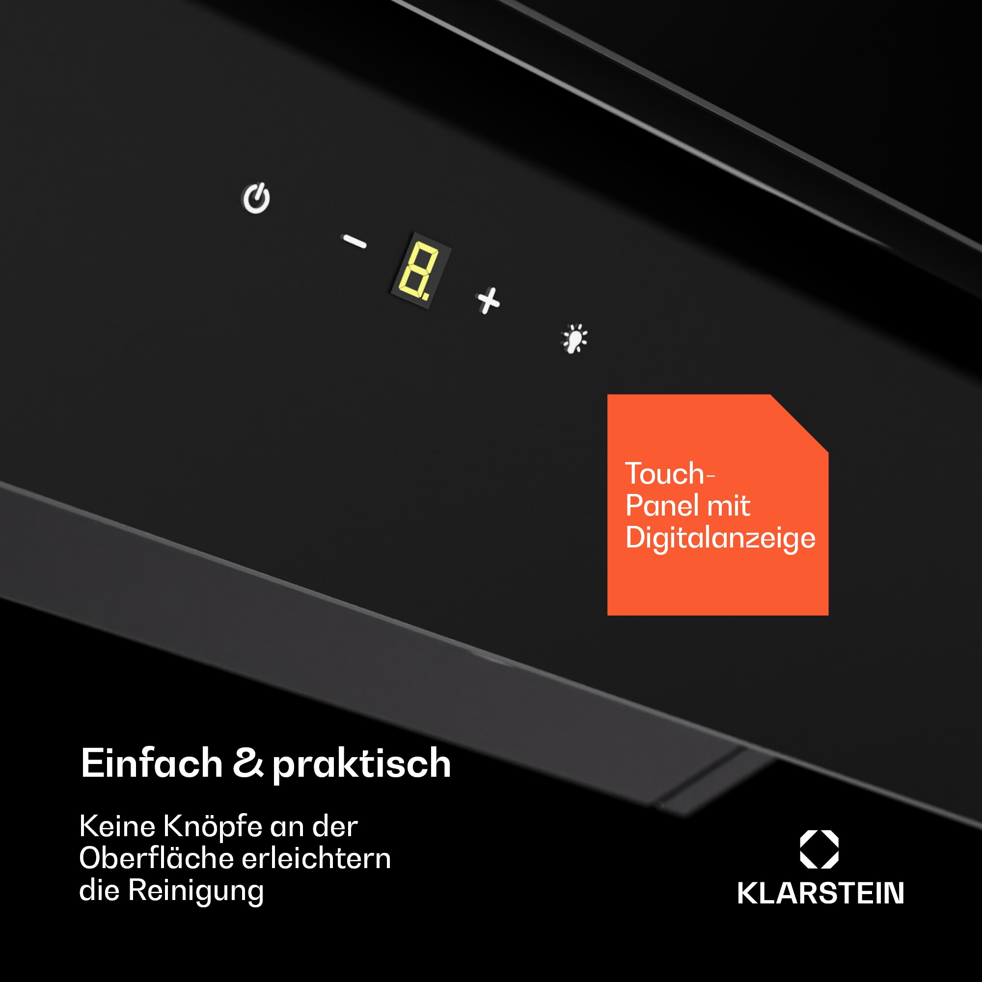 Antonia 60 Dunstabzugshaube 60cm 247m³/h Touch EEK A++ Glas Schwarz
