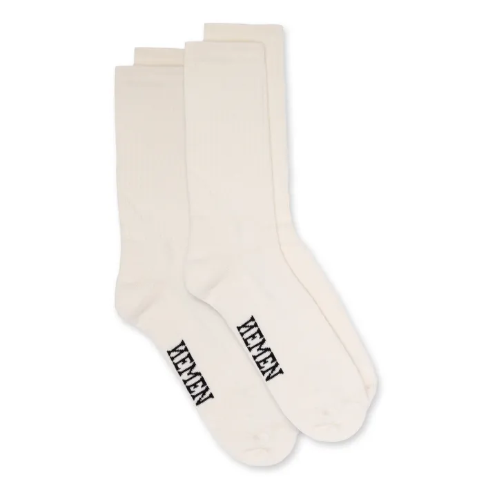 Hemen Biarritz Lot de 2 Chaussettes Coton Bio | Blanc