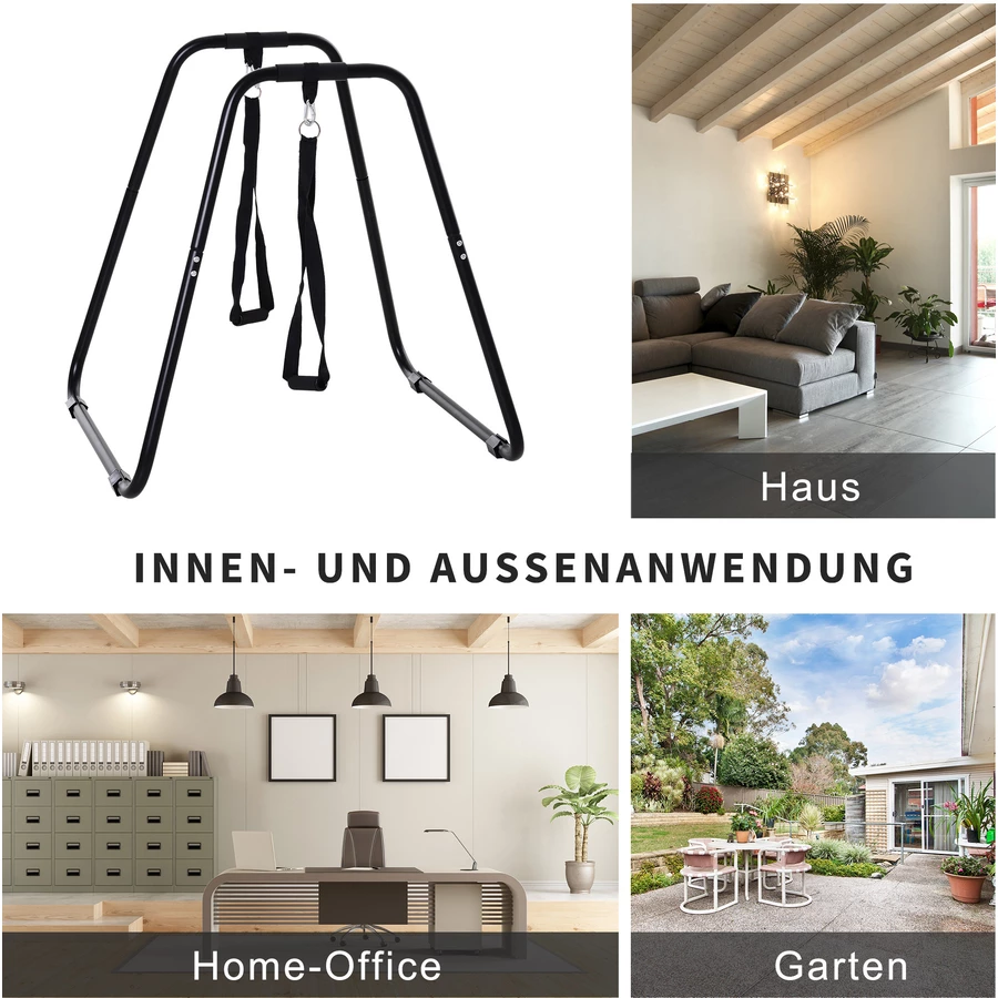 HOMCOM Dipstation mit Schlingentrainer schwarz