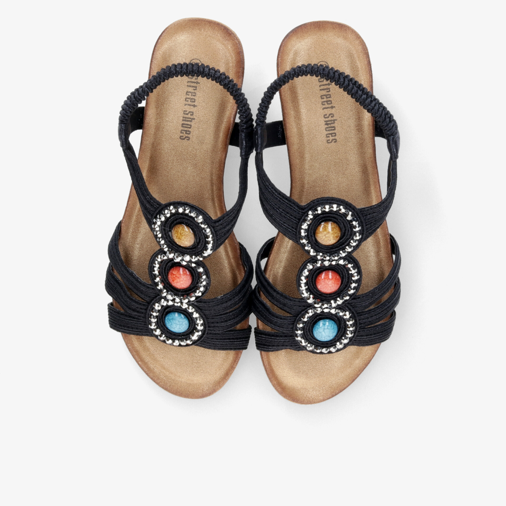 street shoes Damen Keilsandalen schwarz