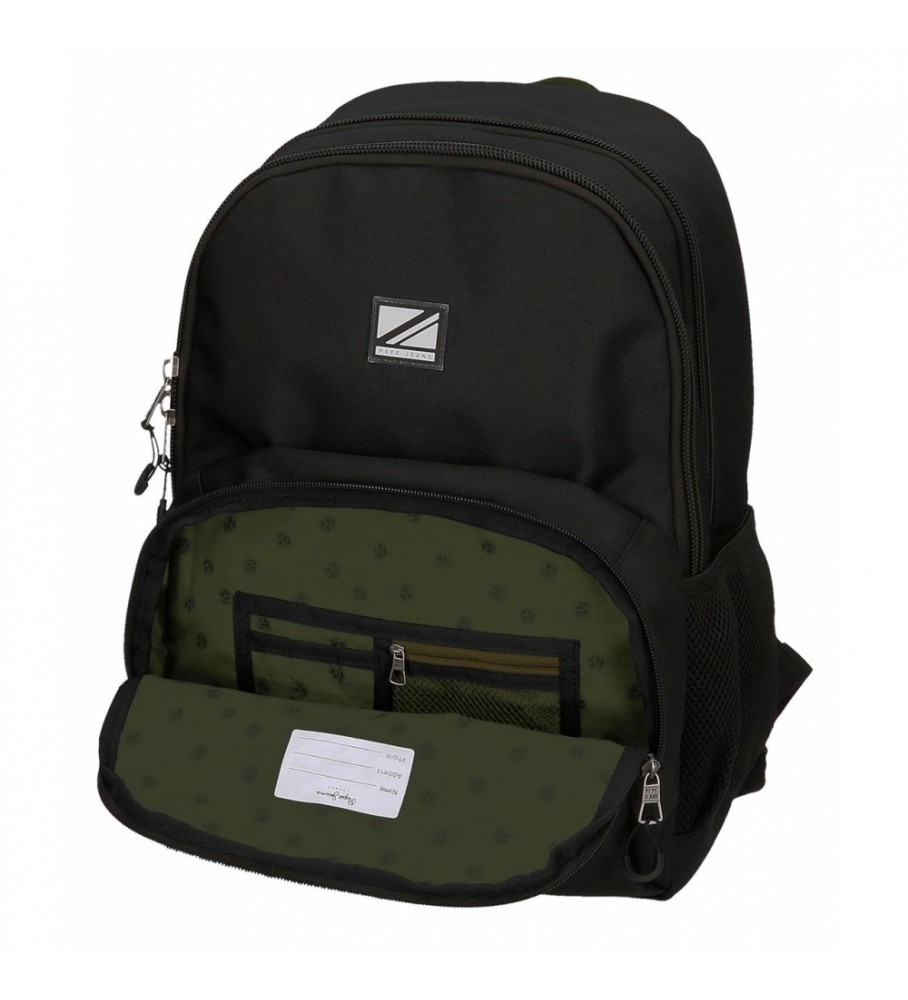 Mochila ajustável Pepe Jeans Luca preta - 33x46x17cm -