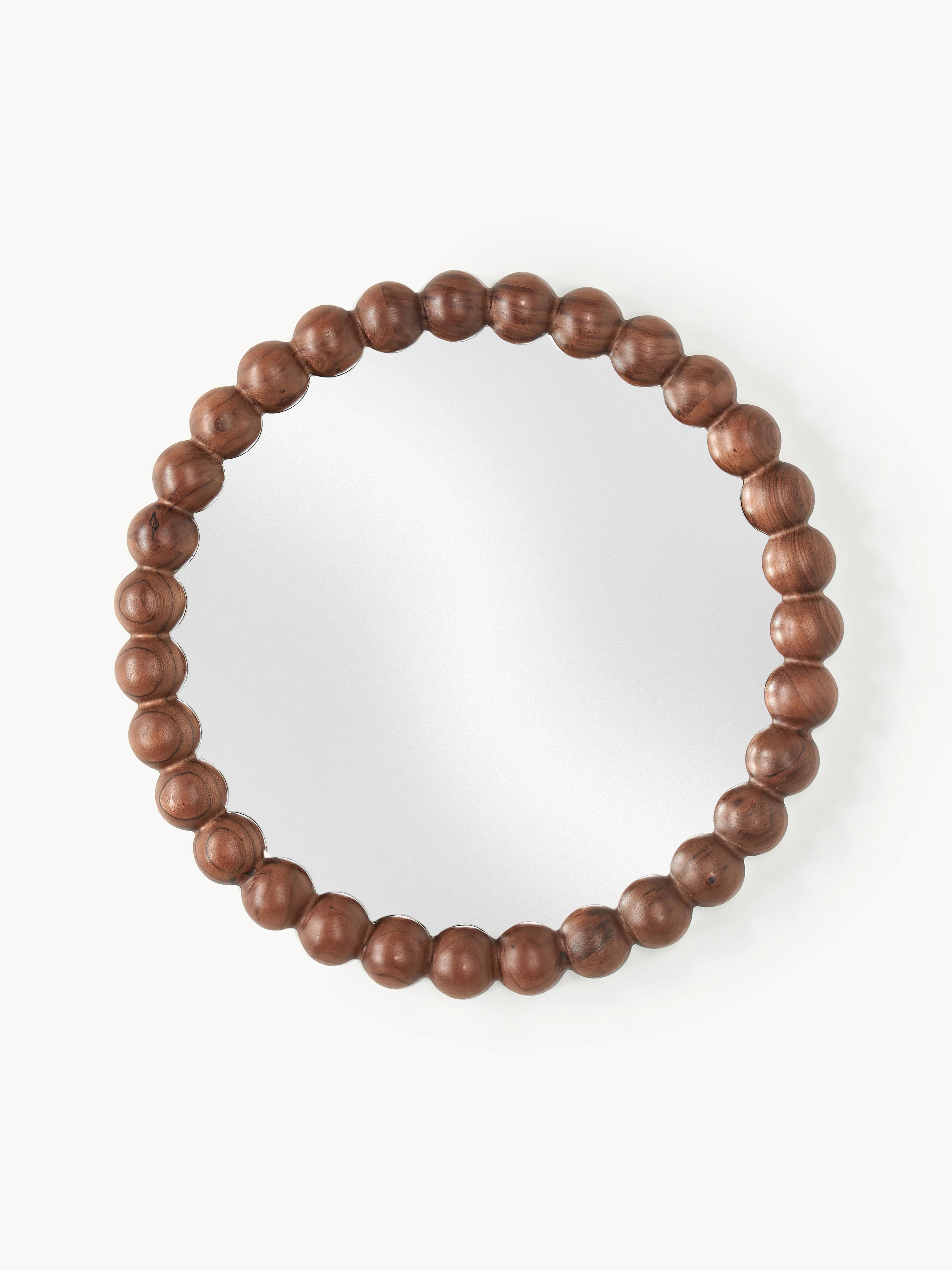 Ronde wandspiegel Ayu met acaciahouten lijst