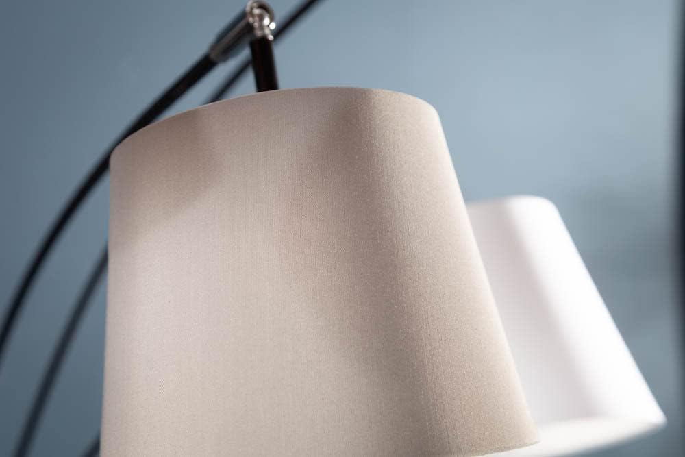 invicta INTERIOR Design Bogenlampe LEVELS schwarz glänzend Marmorfuß Stehleuchte Leuchte Lampe Wohnzimmerlampe