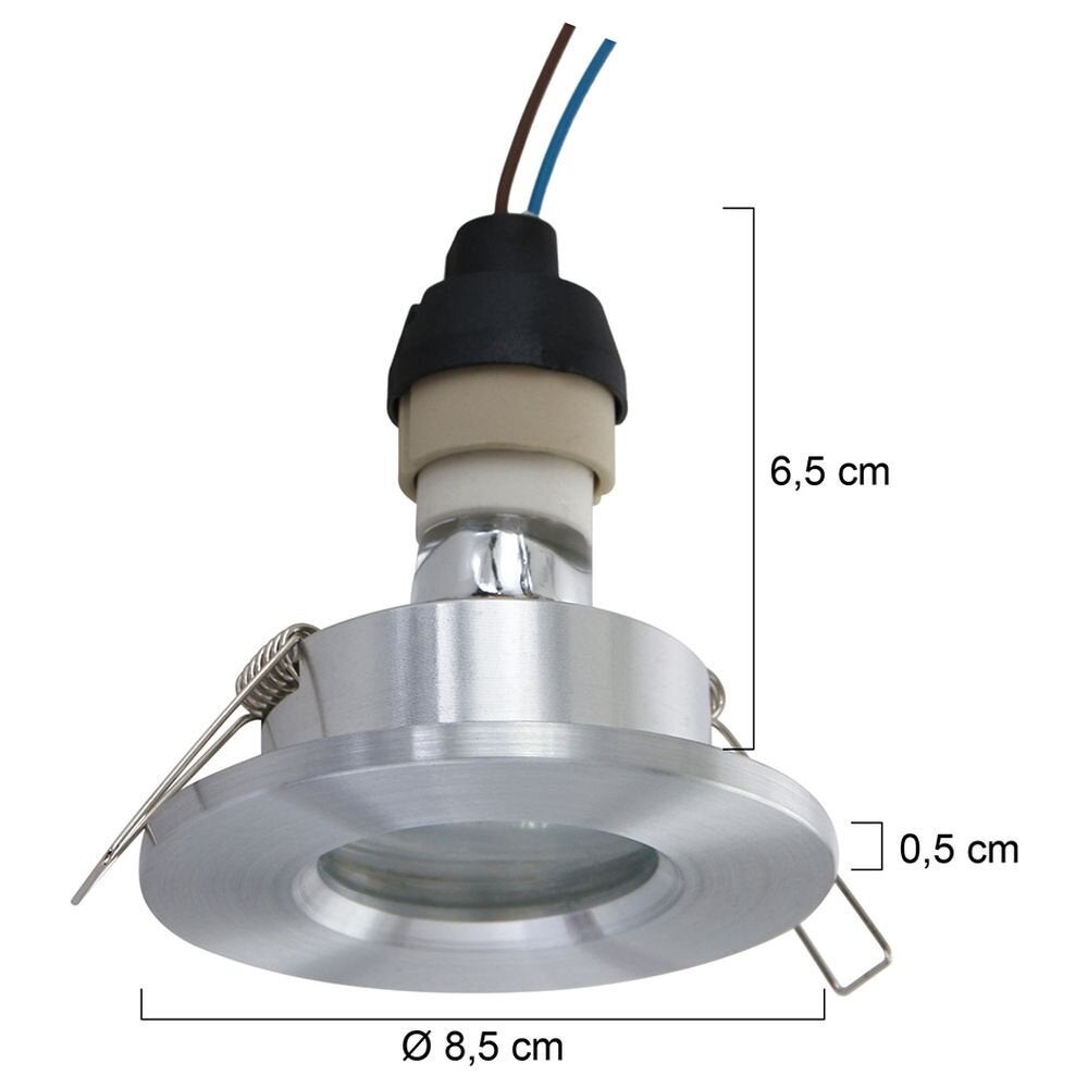 LED inbouwspot Pélite in zilver 4,6W 350lm GU10 IP44