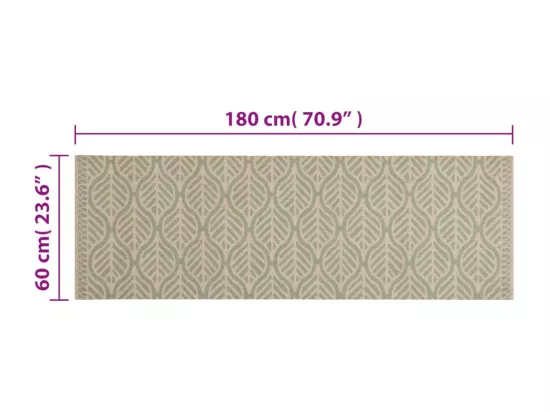 Tapis de cuisine lavable impression feuilles 60x180 cm velours
