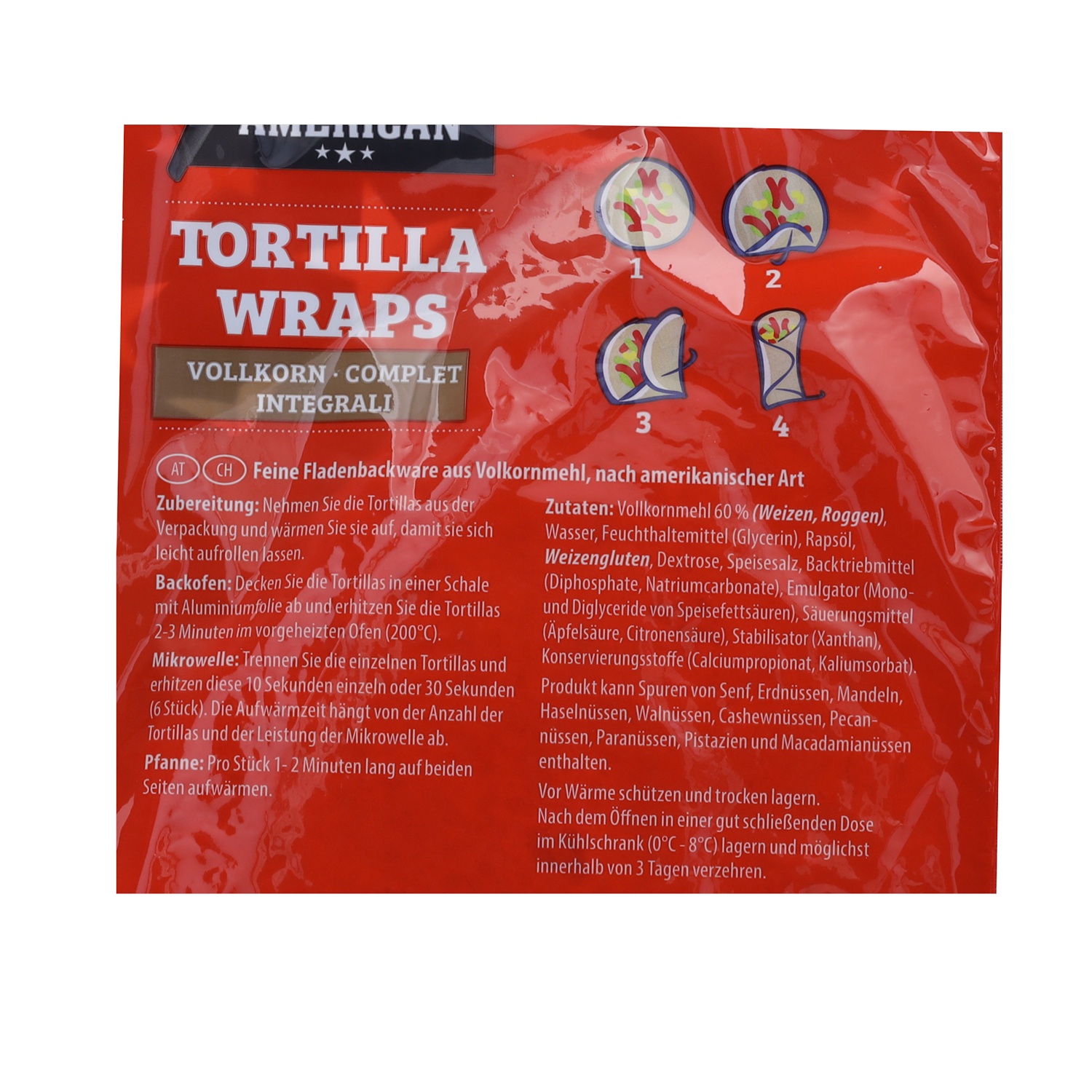 AMERICAN Tortilla Wraps, Vollkorn 372 g